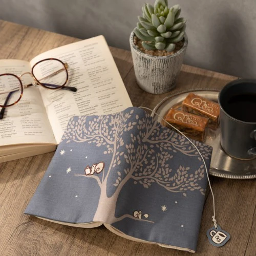 【販売終了】リスくん刺繍入　布製ブックカバー - Image 16