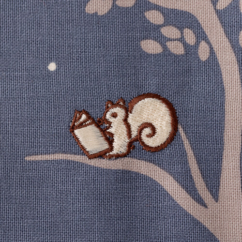 【販売終了】リスくん刺繍入　布製ブックカバー - Image 8